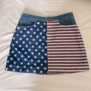 American Flag Jean Skirt